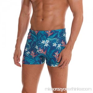 Colmkley Men's Swimsuit Swimwear Trunks Briefs Beach Shorts Slim Print Underpant Green B07MDYNLRW